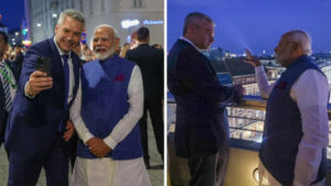 PM Modi Austria Visit: After Russia, PM Modi received a grand welcome in  Austria, Austrian Chancellor posted a selfie PM Modi Austria Visit: रूस के  बाद ऑस्ट्रिया में पीएम मोदी का भव्य