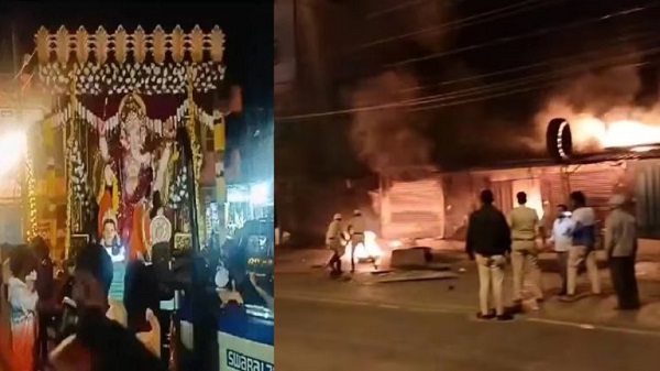 Karnataka: Communal violence erupted during Ganesh immersion in Mandya,  miscreants set shops on fire | कर्नाटक : मांड्या में गणेश विसर्जन के दौरान  भड़की सांप्रदायिक हिंसा, उपद्रवियों ...