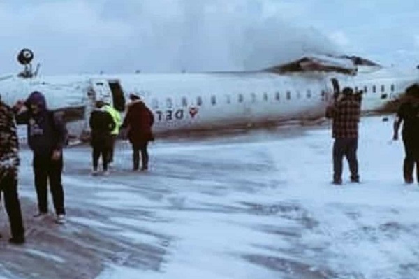 Major accident averted at Toronto Airport, plane overturned during